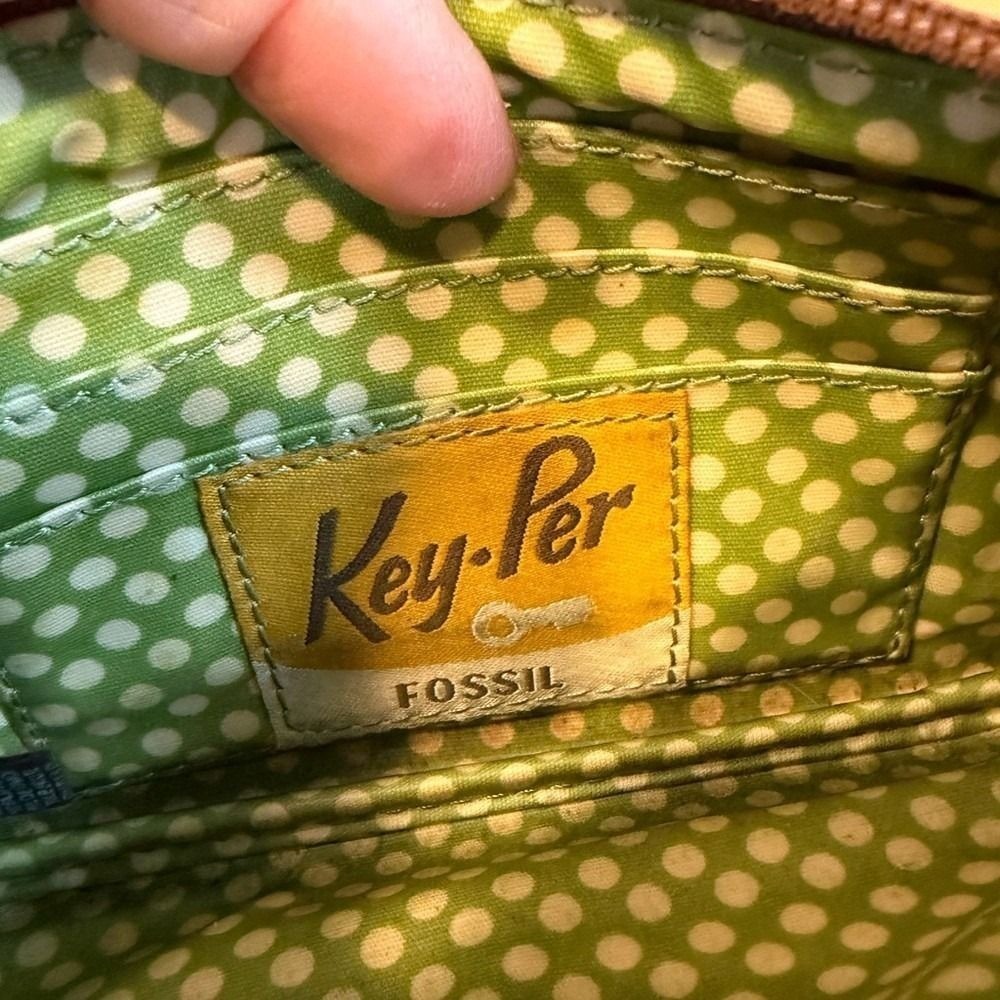Fossil y2K vintage (late 1990's) "Key-Per"Coated Canvas Wristlet Wallet - Picture 2 of 12